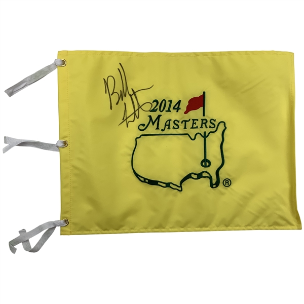 Bubba Watson Signed 2014 Masters Tournament Embroidered Flag JSA ALOA