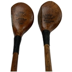 A Pair of Seymour Dunn Spliced Neck Hickory Shafted Golf Woods
