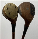 A Pair of Seymour Dunn Spliced Neck Hickory Shafted Golf Woods