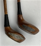 A Pair of Seymour Dunn Spliced Neck Hickory Shafted Golf Woods