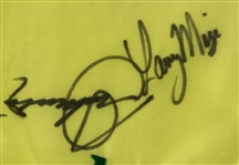 Tiger Woods Time-Period Signed 1997 Masters Center Embroidered Flag w/ Seve & 10 Champs - Framed JSA ALOA