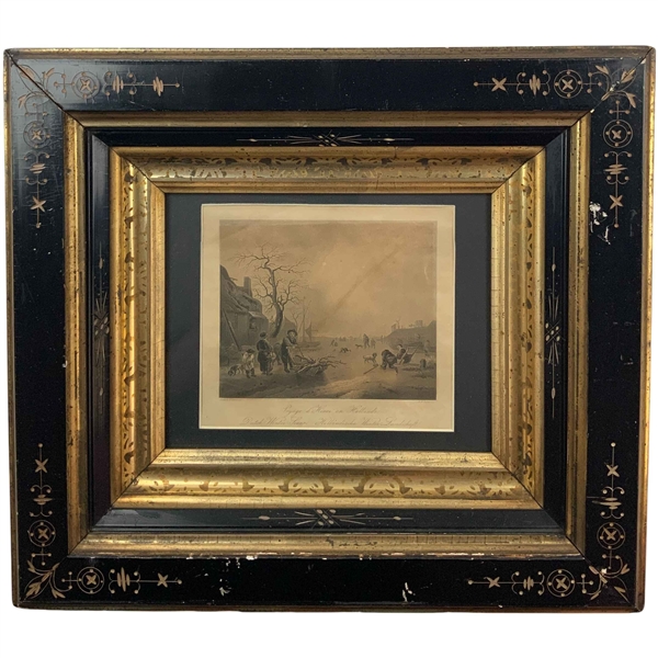 Isaac van Ostade, Dutch Winter Scene, Steel Engraving by Albert Henry Payne