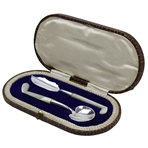 Sterling Spoon And Butter Knife With Pearl Handles In Original Fitted Case