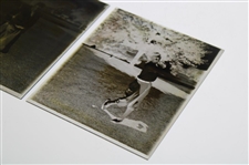 Two (2) Vintage Glass Negative Plates - Action Shot & Pose
