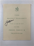 Jack Nicklaus Signed Collection of 1986 Masters Tournament Official Press Releases JSA ALOA