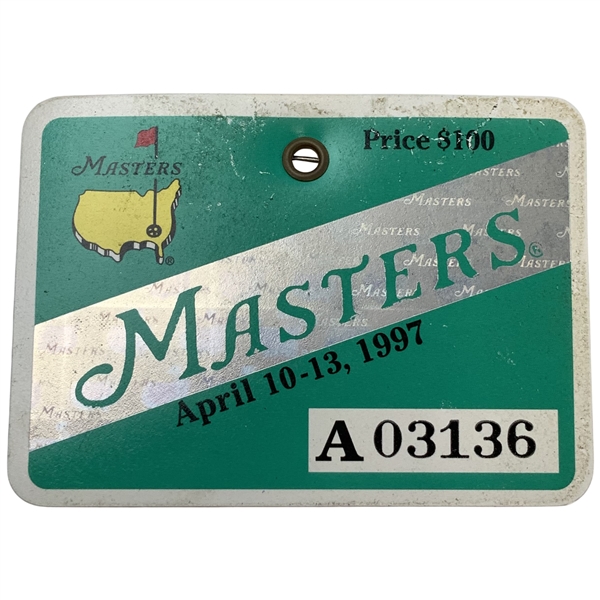 1997 Masters Tournament SERIES Badge #A03136 - Tigers 1st Masters Win