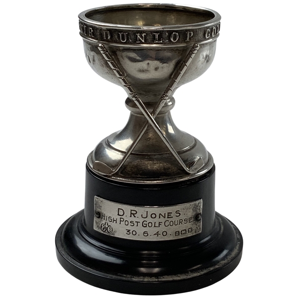 Sterling Silver Dunlop Golf Ball Hole-In-One Souvenir Trophy Cup 1940
