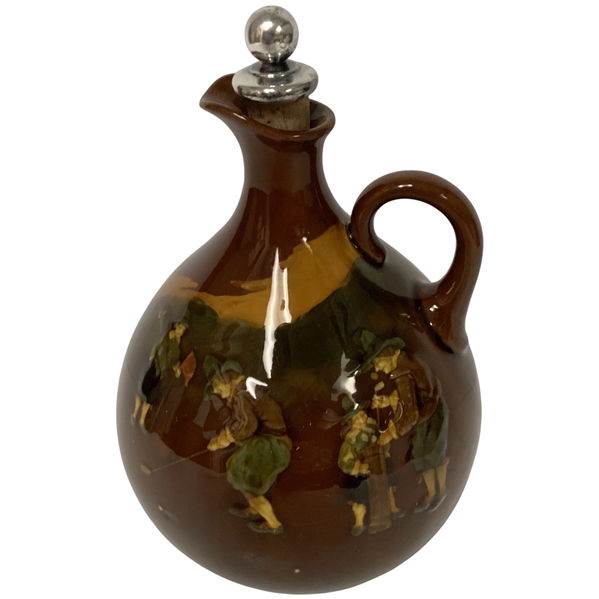 1920’s Royal Doulton Golfer Themed Kingsware Wine Jug w/ Stopper