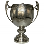 c.1930 South African Ladies Golf Union Sterling Silver Three Handled Loving Cup Trophy - Heavy