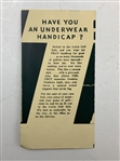 Lewis Golf Suit Underwear Advertising Pamphlet with Original Fabric Swatch, circa 1930s