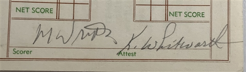Champion Kathy Whitworth Signed 1963 Hillside Open at Montecito CC Final Rd Golf Scorecard w/ Mickey Wright JSA ALOA