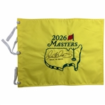 Rory Mcilroy Signed 2026 Masters Tournament Embroidered Flag w/ Back To Back JSA ALOA
