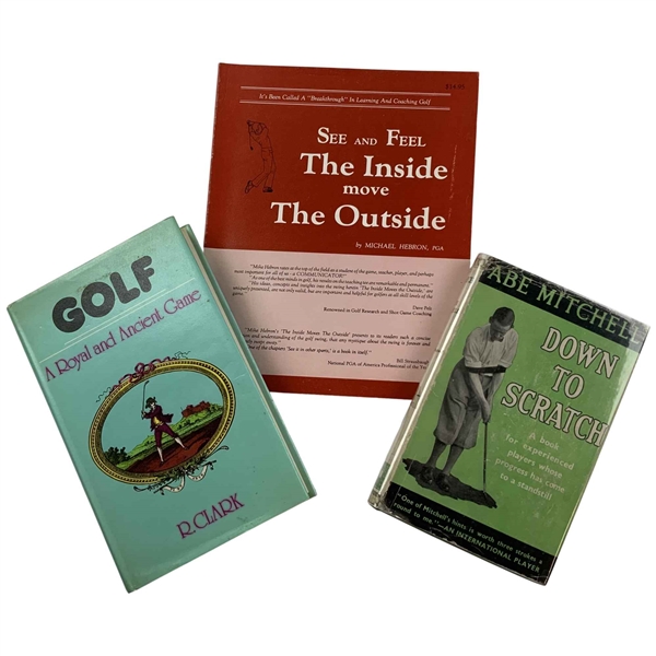 Three Volumes of Golf Literature, including Mitchell, Clark, and Hebron (Signed) (DJ)
