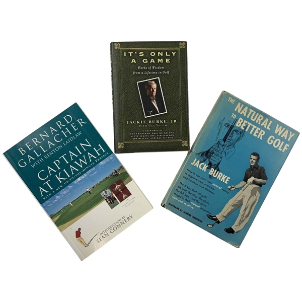 Jack Burke (2) & Bernard Gallacher Signed Books JSA ALOA