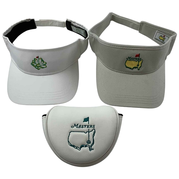 Three Augusta National and Masters Tournament Golf Accessories Including American Needle Visor